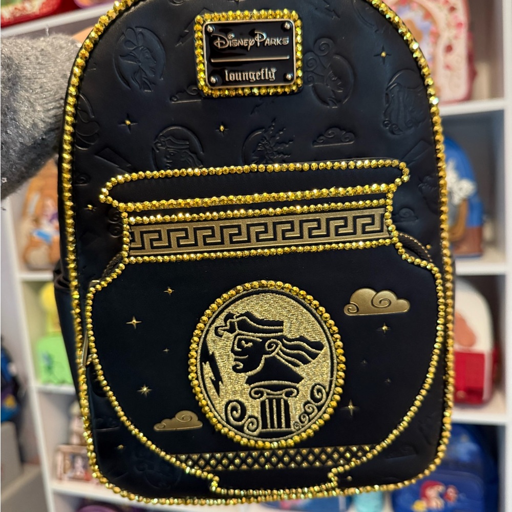 Hercules Disney Loungefly Black and Gold Backpack